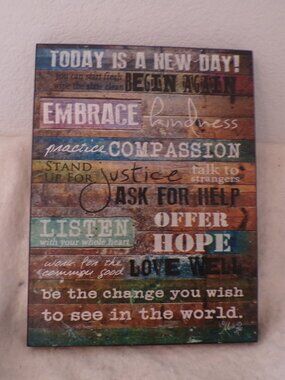 Today Is A New Day Picture by Marla Rae Inspirational Quotes Wall Art Decor Sign
